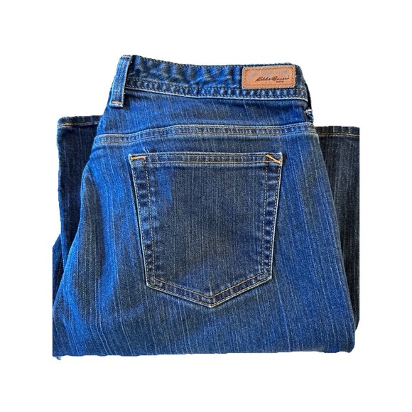 Eddie Bauer Women's Jesns Shaped Bootcut Blue Denim 16S Short Inseam - Picture 8 of 8